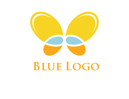butterfly childcare logo with loops and ovals