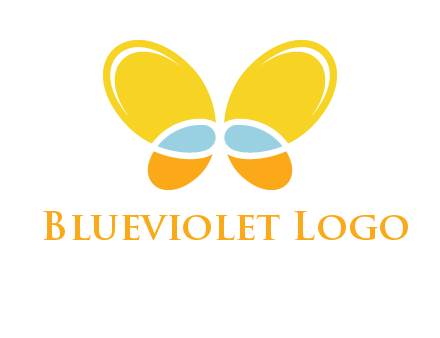 butterfly childcare logo with loops and ovals