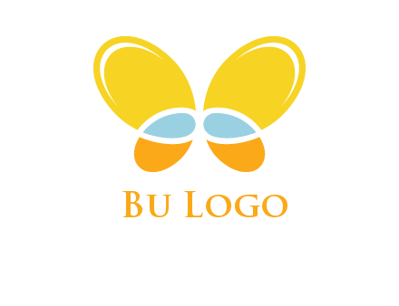 butterfly childcare logo with loops and ovals