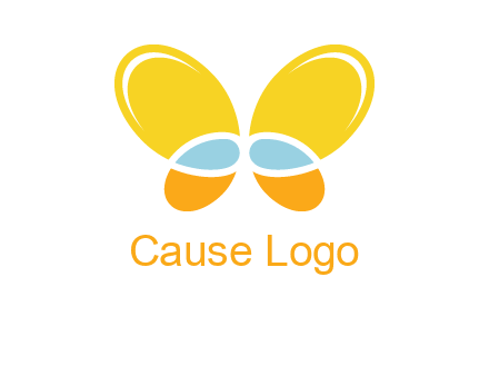 butterfly childcare logo with loops and ovals