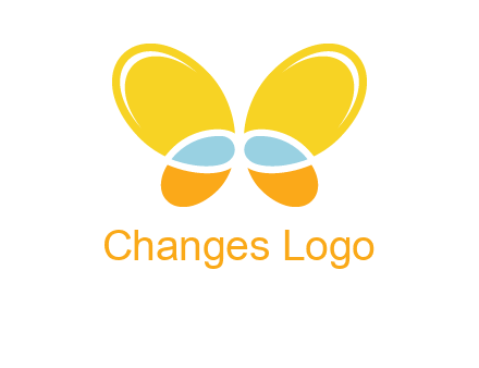 butterfly childcare logo with loops and ovals