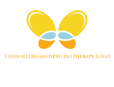 butterfly childcare logo with loops and ovals