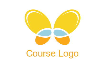 butterfly childcare logo with loops and ovals