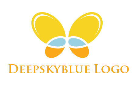 butterfly childcare logo with loops and ovals