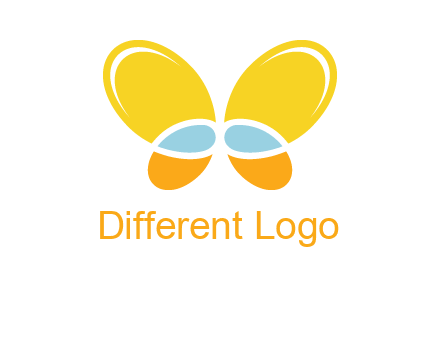 butterfly childcare logo with loops and ovals
