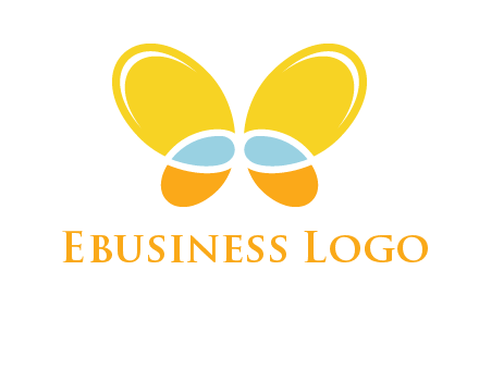 butterfly childcare logo with loops and ovals