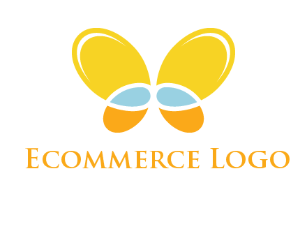 butterfly childcare logo with loops and ovals