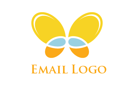 butterfly childcare logo with loops and ovals