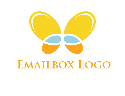 butterfly childcare logo with loops and ovals