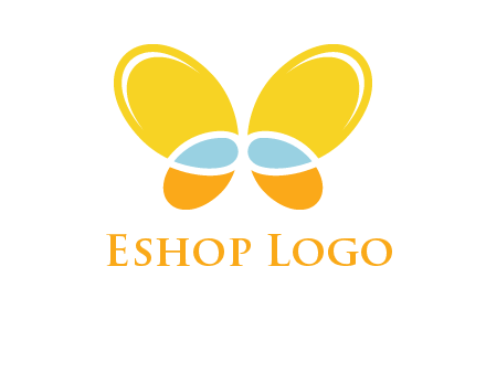 butterfly childcare logo with loops and ovals