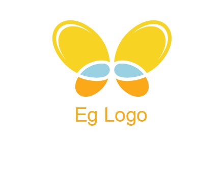butterfly childcare logo with loops and ovals