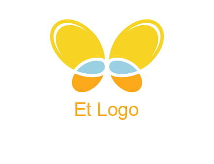 butterfly childcare logo with loops and ovals