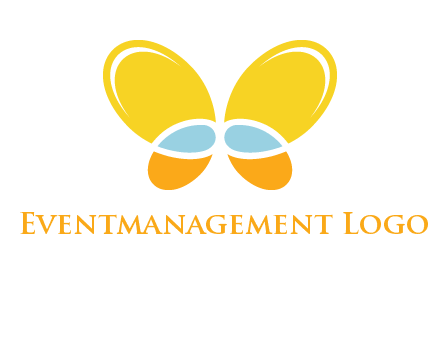 butterfly childcare logo with loops and ovals