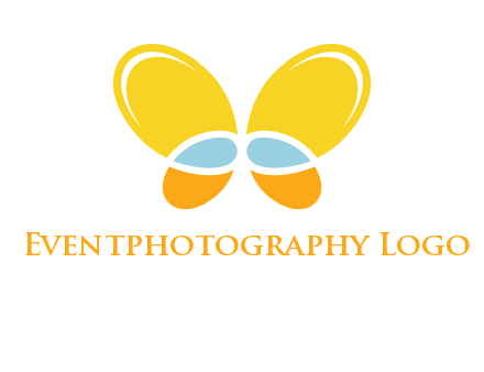 butterfly childcare logo with loops and ovals