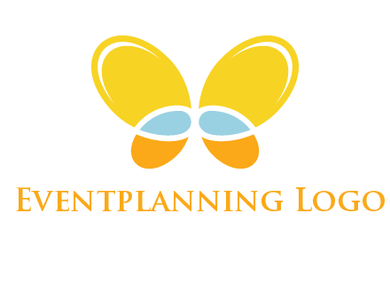 butterfly childcare logo with loops and ovals