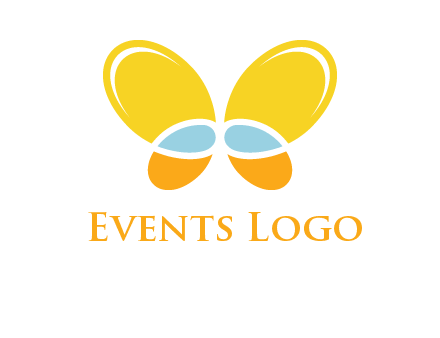 butterfly childcare logo with loops and ovals
