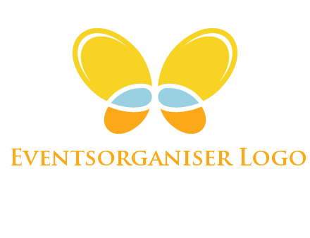 butterfly childcare logo with loops and ovals