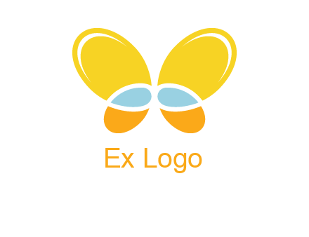 butterfly childcare logo with loops and ovals