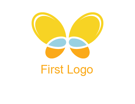 butterfly childcare logo with loops and ovals