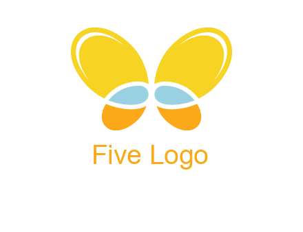 butterfly childcare logo with loops and ovals