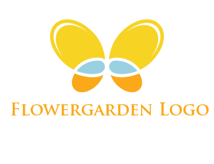 butterfly childcare logo with loops and ovals