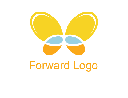butterfly childcare logo with loops and ovals