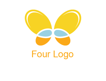 butterfly childcare logo with loops and ovals