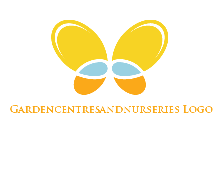 butterfly childcare logo with loops and ovals