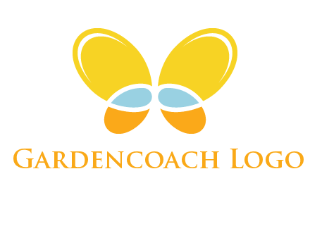 butterfly childcare logo with loops and ovals