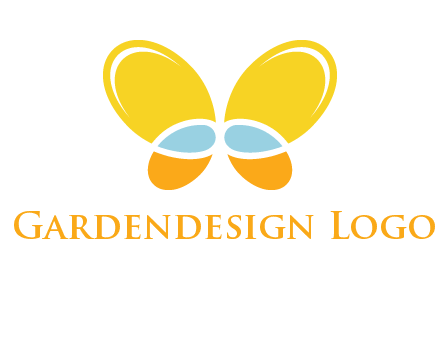 butterfly childcare logo with loops and ovals