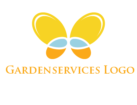 butterfly childcare logo with loops and ovals