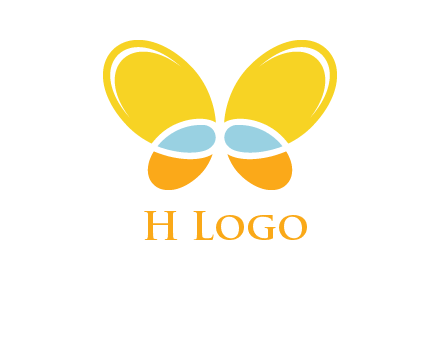 butterfly childcare logo with loops and ovals
