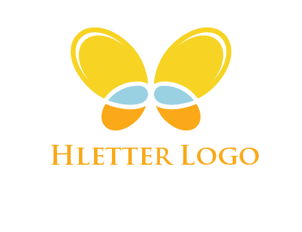 butterfly childcare logo with loops and ovals