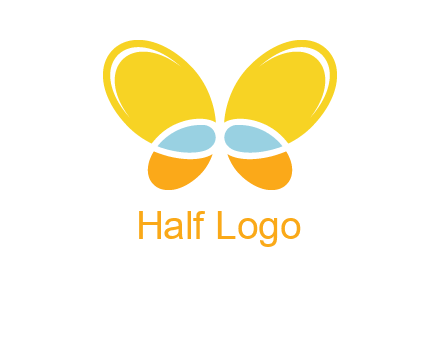 butterfly childcare logo with loops and ovals