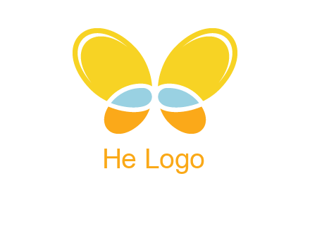 butterfly childcare logo with loops and ovals