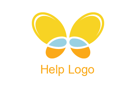butterfly childcare logo with loops and ovals