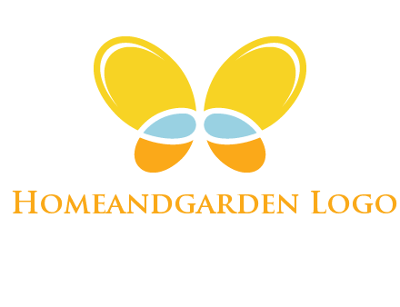 butterfly childcare logo with loops and ovals