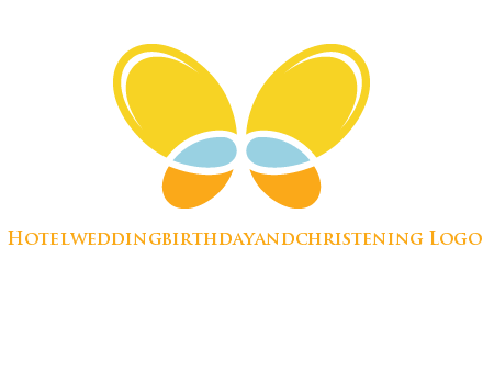 butterfly childcare logo with loops and ovals