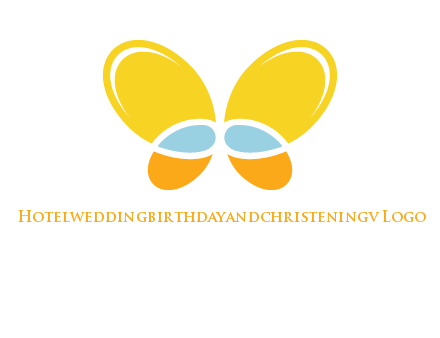 butterfly childcare logo with loops and ovals