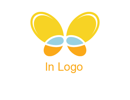 butterfly childcare logo with loops and ovals