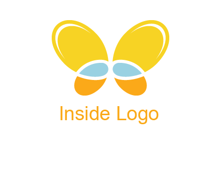butterfly childcare logo with loops and ovals