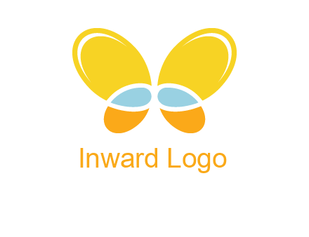 butterfly childcare logo with loops and ovals