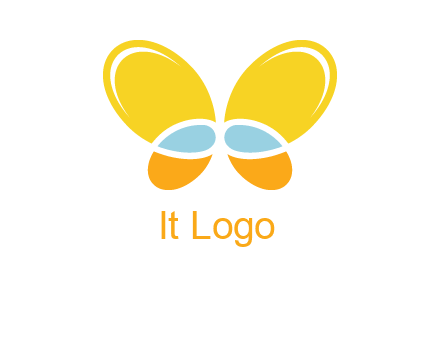 butterfly childcare logo with loops and ovals