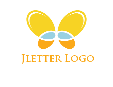 butterfly childcare logo with loops and ovals