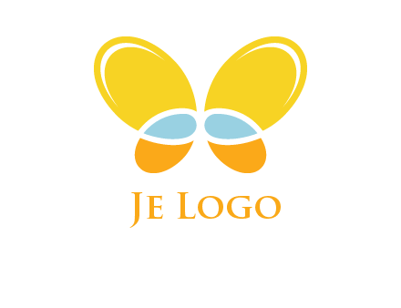 butterfly childcare logo with loops and ovals