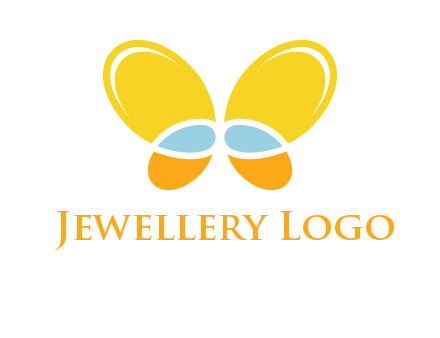 butterfly childcare logo with loops and ovals