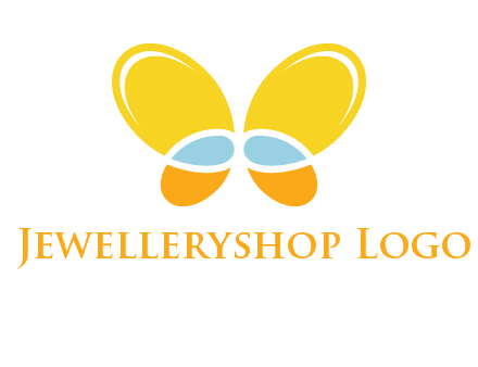 butterfly childcare logo with loops and ovals