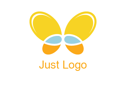 butterfly childcare logo with loops and ovals