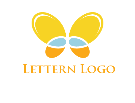 butterfly childcare logo with loops and ovals