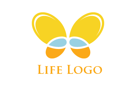 butterfly childcare logo with loops and ovals